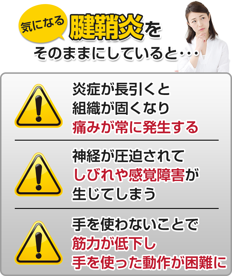 腱鞘炎をそのままにしていると