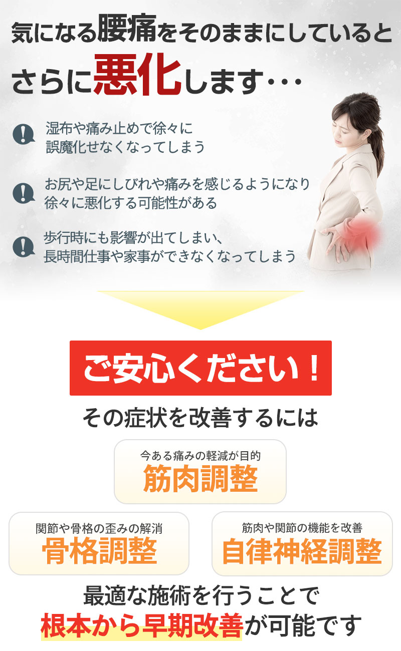 気になる腰痛をそのままにしていると・・・