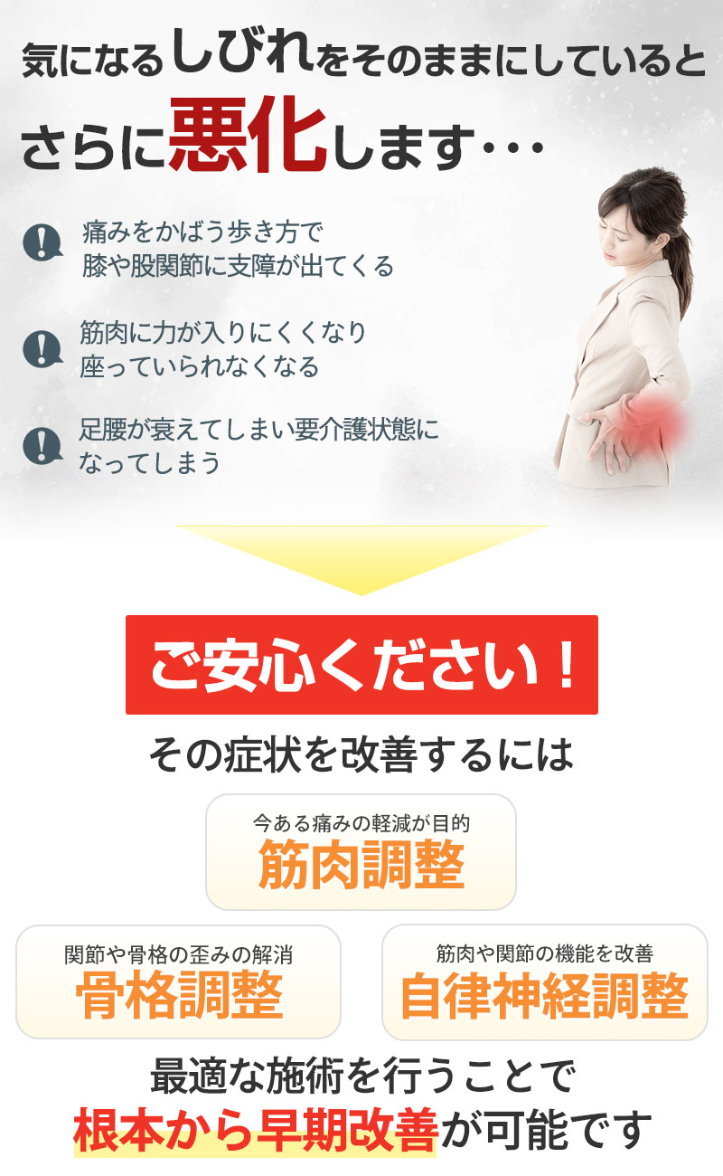 気になるしびれをそのままにしていると・・・